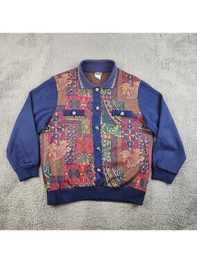 Vintage 90's BonWorth Shirt Womens Medium Paisley Print Lightweight Pullover Top